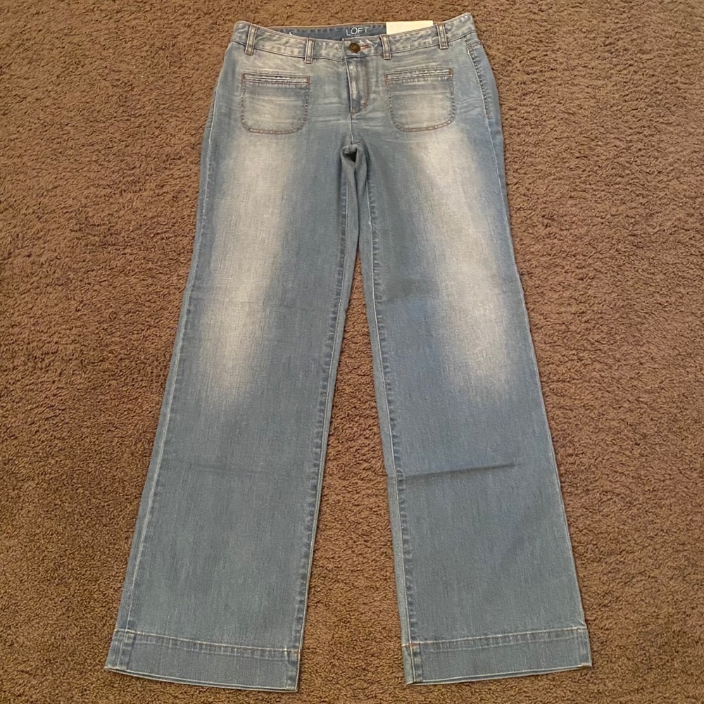 Wide Leg Light Wash Denim Jeans